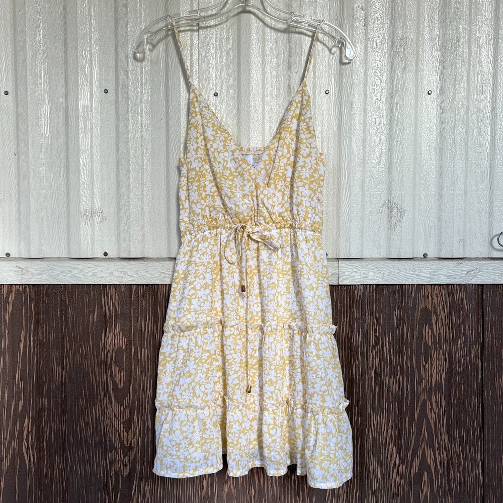Princess Polly yellow floral dress spaghetti strap size 4